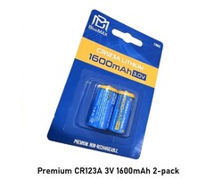 BLUEMAX Premium CR123A 3V 1600mAh 2-pack
