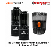 ACETECH BB Grenade Shower 40mm 2 x Acehive + 1 x Loader V2 Black