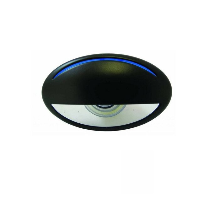 Zwarte LED courtesy light met warm wit licht en blauwe accenten