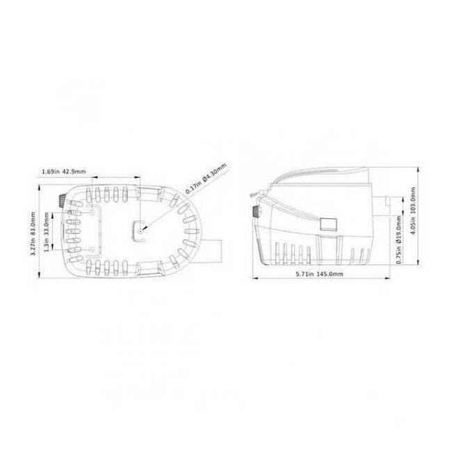 Sea Flo Lenspomp 750 GPH, 12v, Automatisch(2.839 ltr/uur)