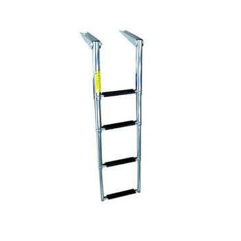 Telescopische ladder, RVS 3 treden, breedte: 254 mm.