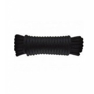 Landvast - Dubbel gevlochten Polyester - 8 mm - 4 mtr - Zwart