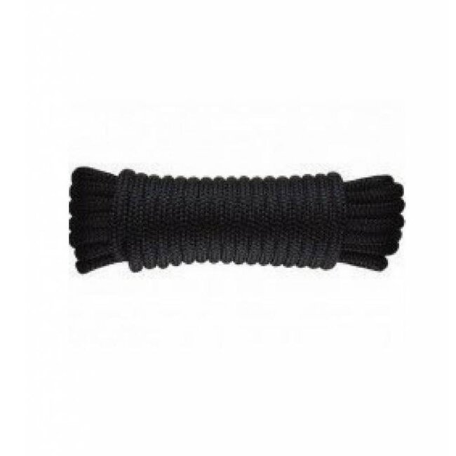 Landvast - Dubbel gevlochten Polyester - 8 mm - 4 mtr - Zwart