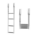 Telescopische ladder, RVS 4 treden, breedte: 254 mm.