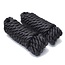 Fenderlijn. 3 strengs PPM met gespleten oog. 8 mm. * 1,5 mtr. Zwart (per paar)