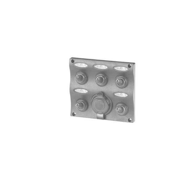 LED Waterdichte Schakelpaneel 5-voudig met USB-lader