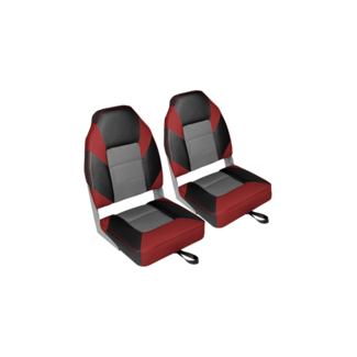 TM High Back Bootstoel | Grijs/Steenkool/Rood | Comfortabel & Duurzaam