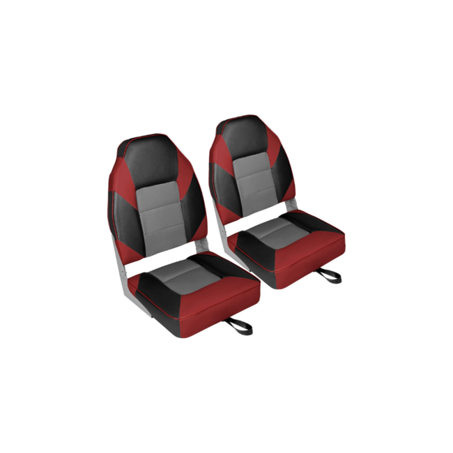 TM High Back Bootstoel | Grijs/Steenkool/Rood | Comfortabel & Duurzaam