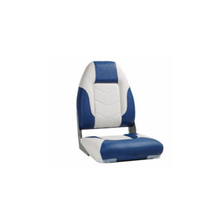 High Back Bootstoel Wit/Blauw