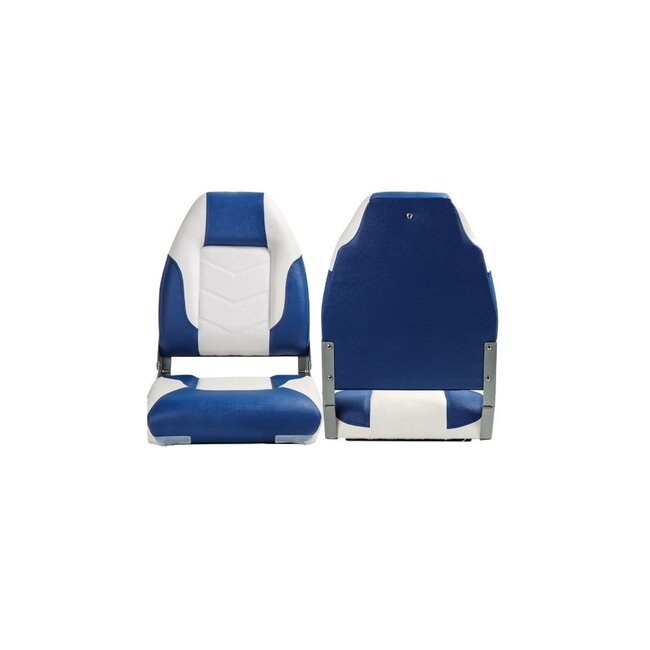 High Back Bootstoel Wit/Blauw