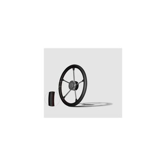 Riviera Stuurwiel RVS Zwart leer 40CM
