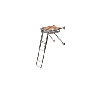 Teak Platform met Zwemtrap 3 Tredes | RVS 316