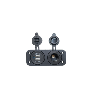 Dubbele USB + 12V paneel