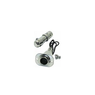 Adapter sigarettenaansluiting met lichtje - RVS - 10 Amp