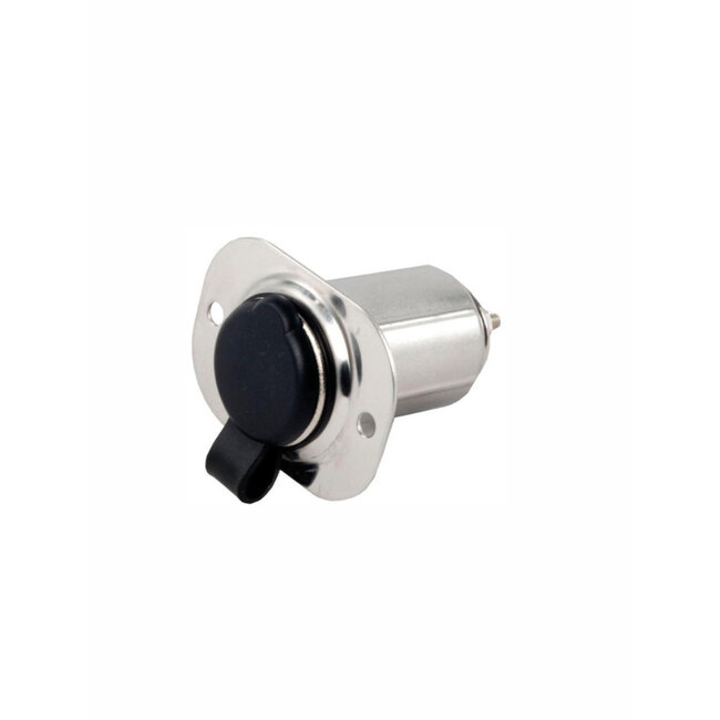 12V Inbouwplug met Quick Ring – RVS Frontplaat – Vlak Inbouwmodel – Waterdicht