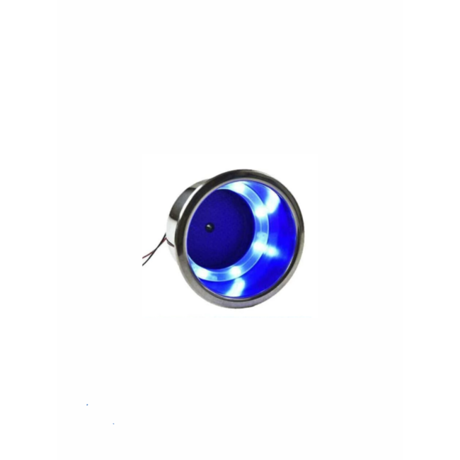 RVS bekerhouder 90MM met blauwe LED verlichting