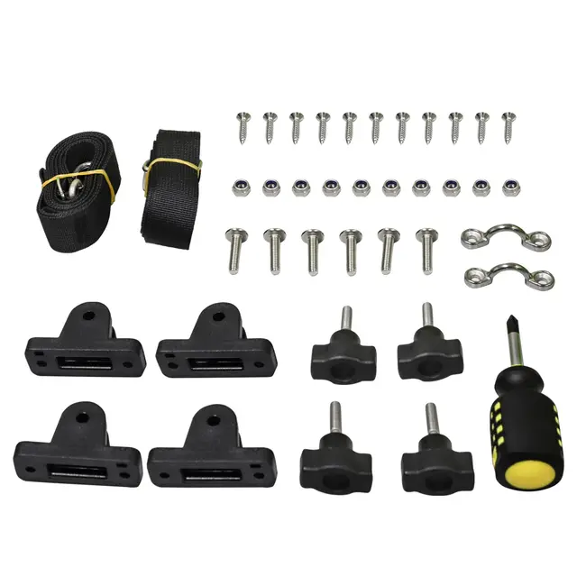 Complete Set Bevestigingsmaterialen voor Aluminium Biminitop | NauticOnline.nl