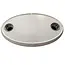 Ovale tafelbladset met twee RVS cupholders incl. poot 68,5 CM