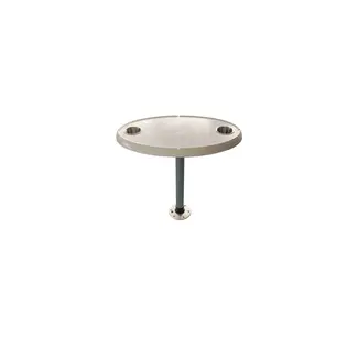 Ovale tafelbladset met twee RVS cupholders incl. poot 68,5 CM