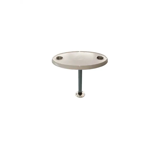 Ovale tafelbladset met twee RVS cupholders incl. poot 68,5 CM