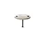Ovale tafelbladset met twee RVS cupholders incl. poot 68,5 CM