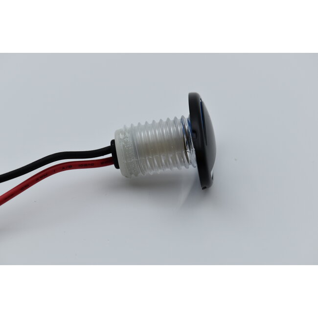 Zwarte LED courtesy light met warm wit licht en blauwe accenten