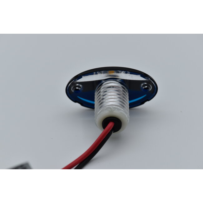 Zwarte LED courtesy light met warm wit licht en blauwe accenten