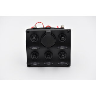 LED Waterdichte Schakelpaneel 5-voudig met USB-lader