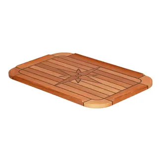 Teak Tafelblad met Kompasroos