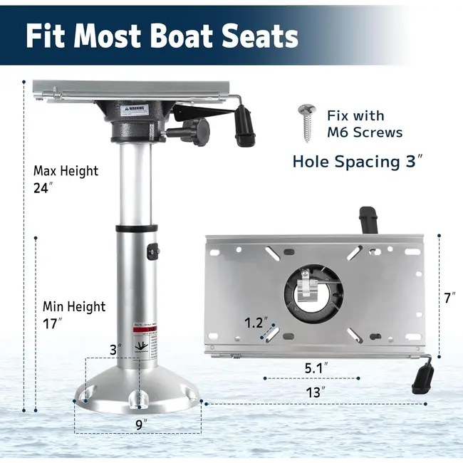 Stoelpoot op luchtdruk verstelbaar 43-61 CM