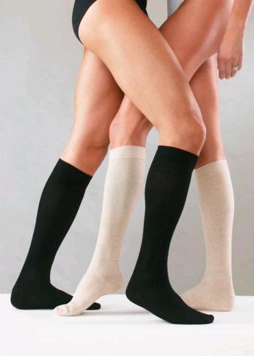 Sanyleg Comfort Socks Cotton/Silk 15-21 mmHg, L, Zwart