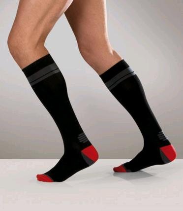 Sanyleg Active Sport Socks 15-21 mmHg, L, Black