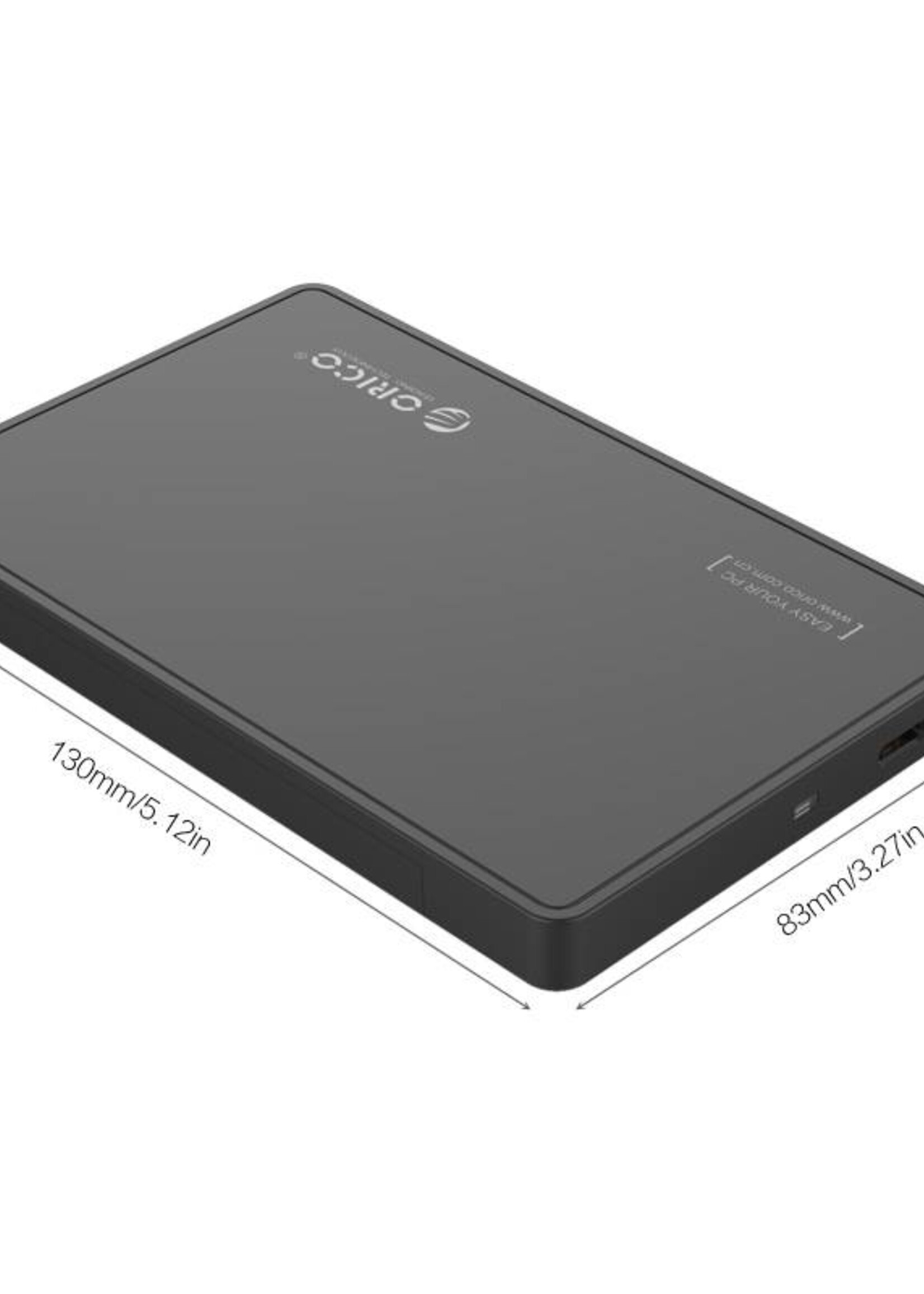 2.5 Inch USB 3.0 Type C Hard Drive Enclosure SATA HDD SSD UASP 10Gbps Portable Black Orico