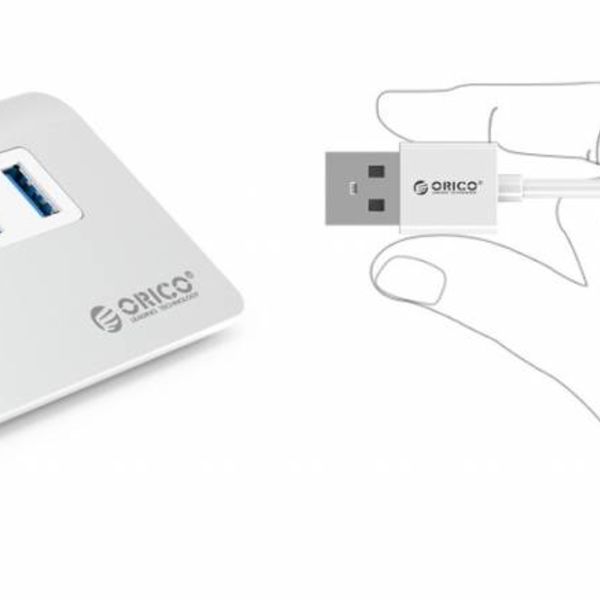 Orico 4 Port USB 3.0 Hub Aluminium 4 Port Hub High Speed ​​5Gbps Mac Style