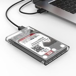 Orico Hard Drive Enclosure 2.5 inch / Plastic / Transparent / HDD / SSD / USB3.0