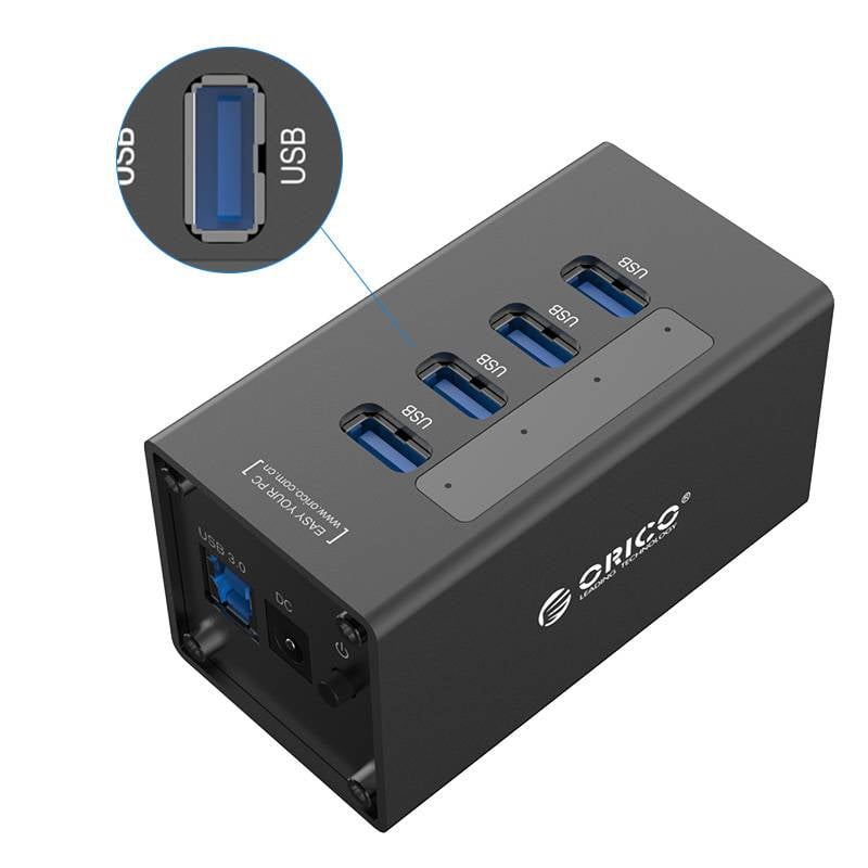 Adaptateur d'alimentation Hub USB 3.0 Type C à 4 Ports, montage EU/US, pour  PC