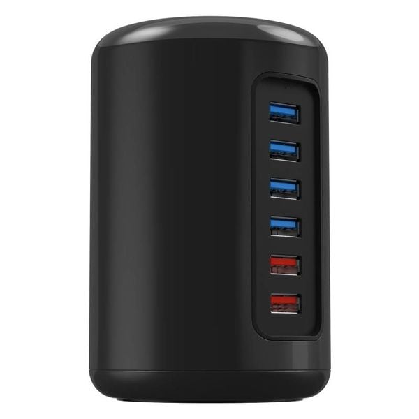 Orico 4 Port USB 3.0 Hub Turm 2x Smart Charger Ladegerät inkl 1m USB 3.0-Kabel - schwarz