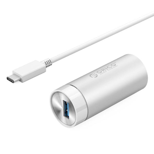 Orico Aluminium SuperSpeed USB3.0 naar Gigabit Ethernet Adapter - incl. USB3.0 type-A naar type-A/C kabel - 10/100/1000Mbps - Zilver Metallic