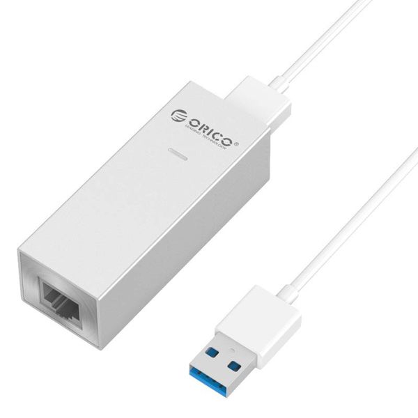 Orico Aluminium USB3.0 zu Gigabit Ethernet Adapter - Typ A zu Typ A / Typ C Kabel - Silber