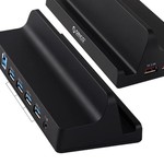 Orico 4 ports USB3.0 Station d'accueil Universal Mobile et Tablet avec 1 mètre Câble USB 3.0 - Noir