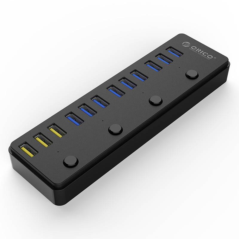 NIZYH Port Powered USB 3.0 HUB BC1.2 Charger Splitter with Individual on/ 