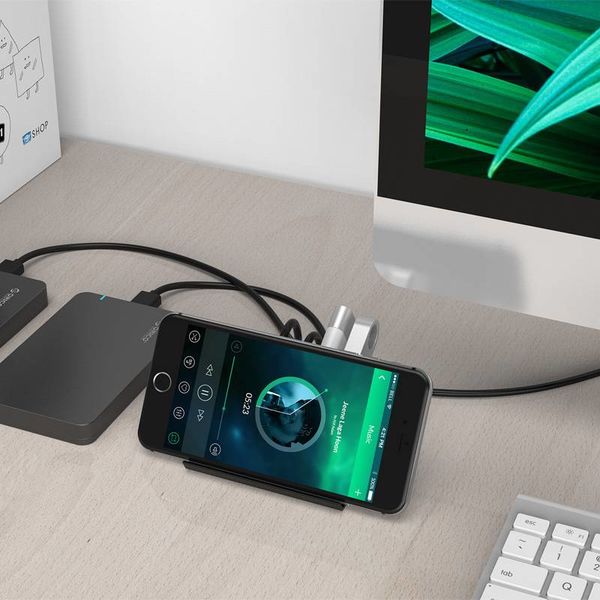 Orico 4 port USB3.0 HUB smartphone and tablet holder - Black