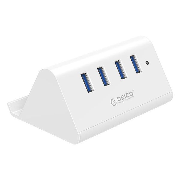 Orico USB3.0 hub / telefoon en tablet houder - 4x USB - Wit