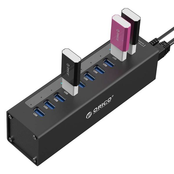 7 Poort USB 3.0 HUB met 12V stroom adapter - Orico