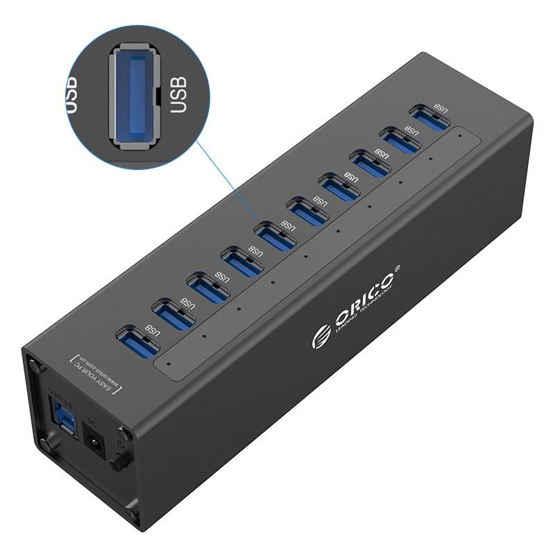 10 Port USB 3.0 HUB with 12V power adapter - Orico