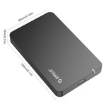 Orico Festplattengehäuse 2,5 Zoll - HDD / SSD - USB 3.0 - 5 Gbps - UASP - ABS Kunststoff - Schwarz