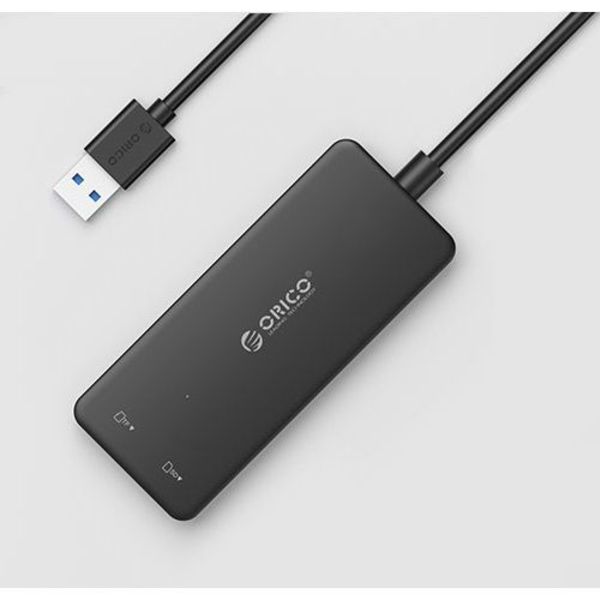 Orico USB3.0 Hub met 3 type-A poorten - Kaartlezer SD/MF - Geïntegreerde kabel: 20 cm - Zwart