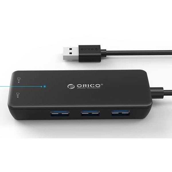 Orico Hub USB 3.0 de type A / 3 ports / lecteur de carte SD / MF / Noir