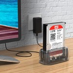 Orico Transparent Docking Station with Type-C connection for 2.5 or 3.5 inch Hard Drive - USB3.0 - 5Gbps -HDD / SSD - SATA