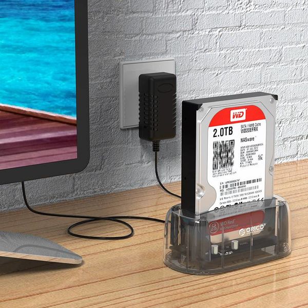 Orico Transparent-Dockingstation mit Typ-C-Stecker für 2,5 oder 3,5-Zoll-Festplatte - USB 3.0 - 5 Gbps -HDD / SSD - SATA